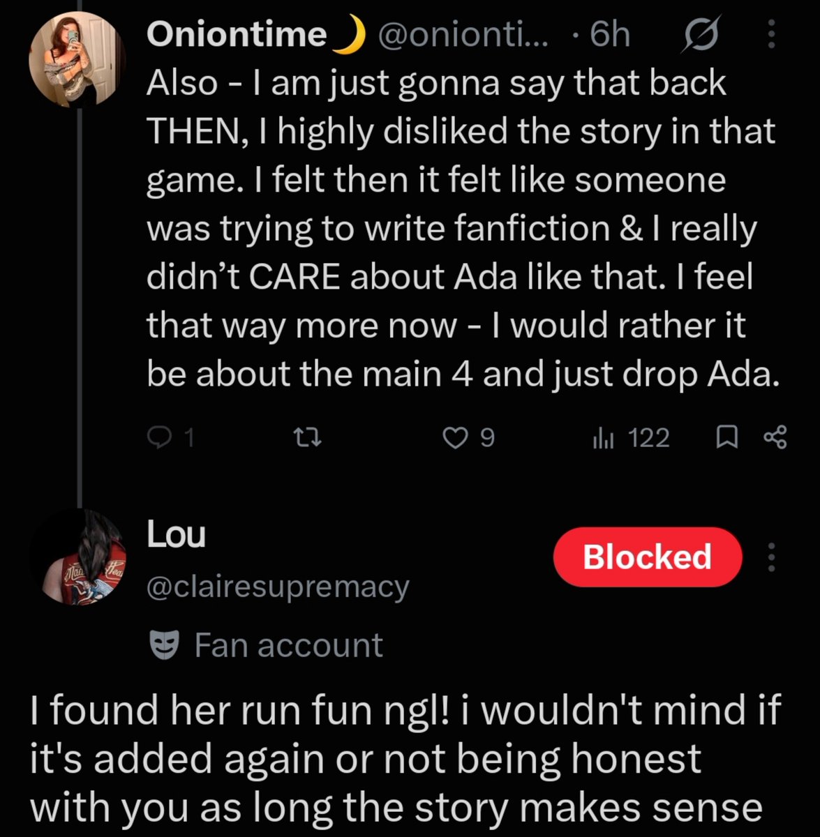 angelspywong's tweet photo. resident evil 6 is quite literally about an obsessed man who was so upset about ada wong not reciprocating his feelings that he created an identical clone of her after THOUSANDS of failed experiments. there is only ONE essential campaign in that game, and that is ada wong's. https://t.co/spBoi6CF7u
