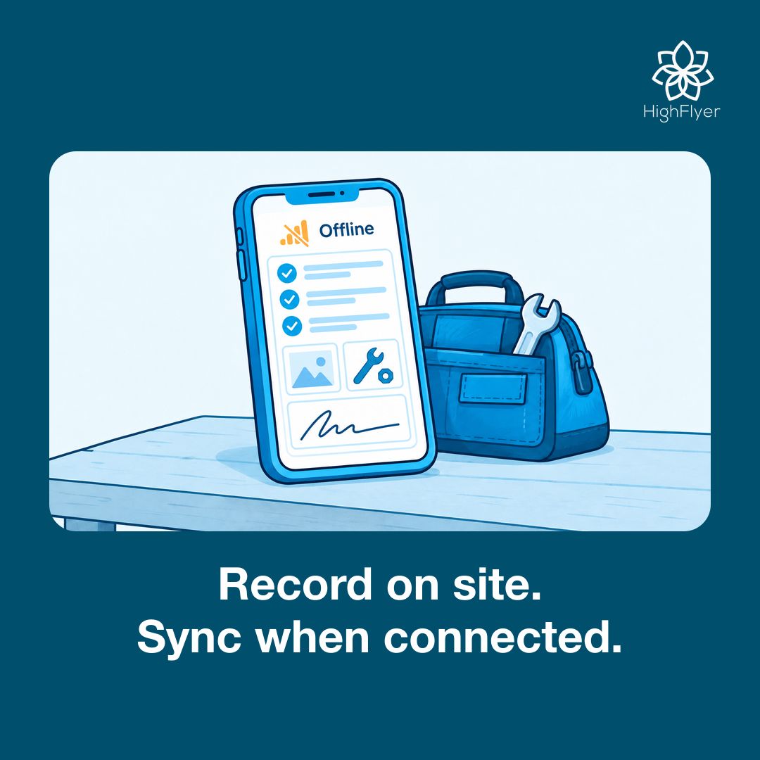 one_highflyer's tweet photo. We built offline working into NexWave’s field-service PWA, a web app that can be installed on a phone. Once assigned work is downloaded, technicians can view jobs, complete checklists, record parts and time, and capture photos, notes and signatures offline. https://t.co/uldh2jzowM
