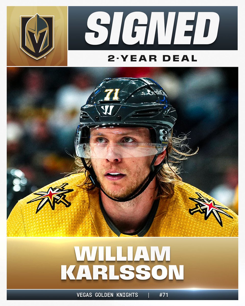 WILD BILL 🤠

The @​GoldenKnights have signed William Karlsson to a two-year contract! 
 [📷](https://pbs.twimg.com/media/HTfY2d_aUAA0CUu.jpg) https://pbs.twimg