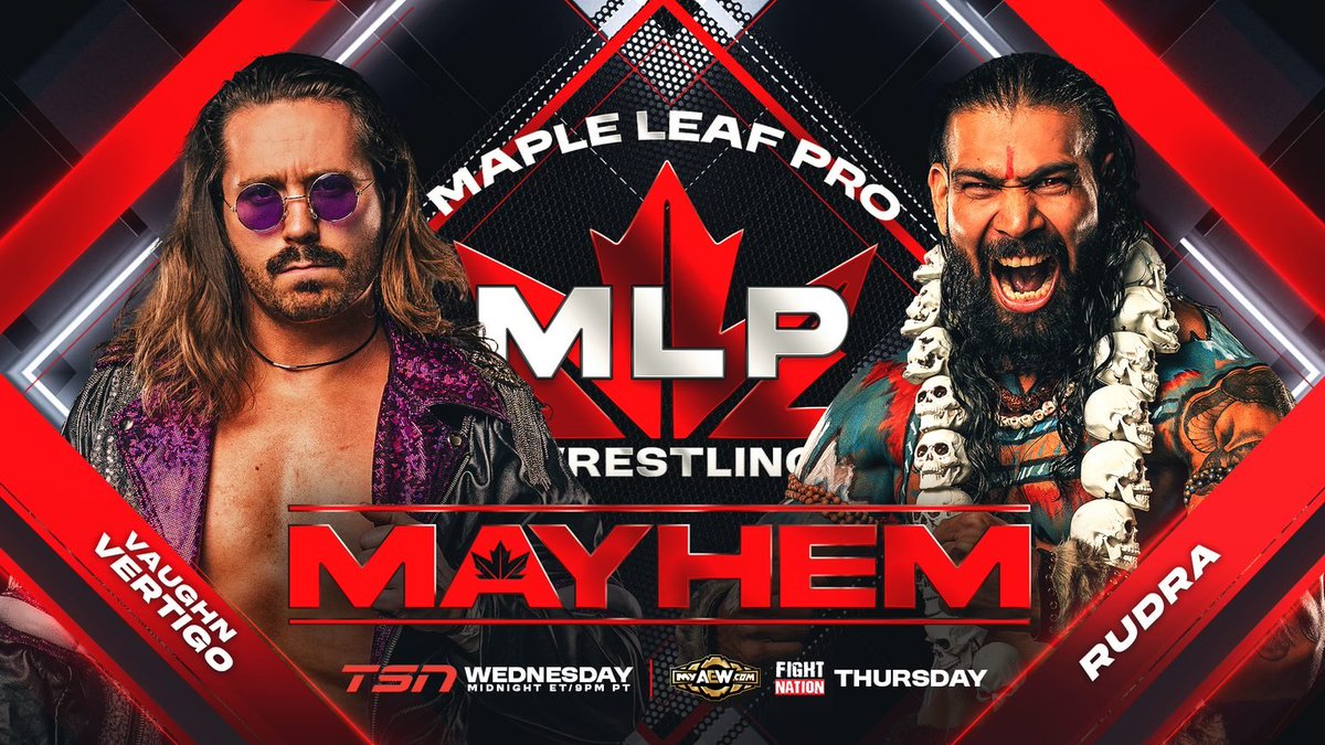 NoxWrestle's tweet photo. MLP Mayhem 30/09/26
- Vaughn Vertigo VS Rudra
- Natural Classics VS Subculture
- Nikki Storm VS Dani Luna
- Rohan Raja,Dan Maff, Jonathan Gresham y 1st Faction VS Neon, Psycho Mike, Billy Gunn y Sinner &amp; Saint https://t.co/nf5kgFLk06