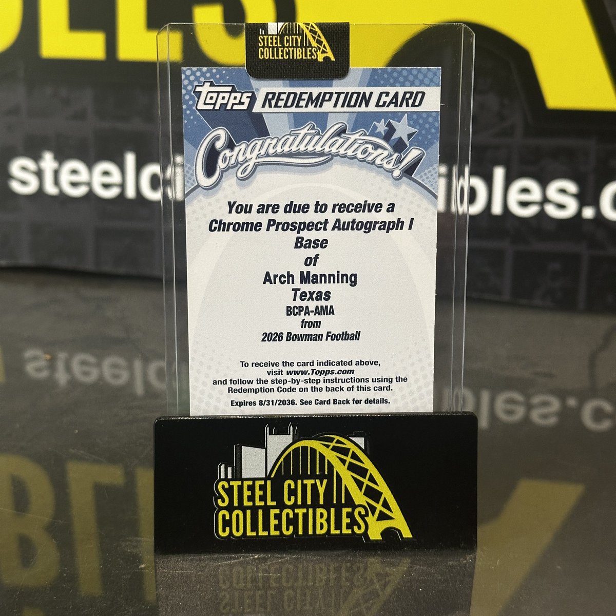 SCCLiveBreaks's tweet photo. This is true #HitOfTheDay material!
@Topps Bowman Football Chrome Prospect Autograph of Arch Manning! https://t.co/mPesYCXYFW