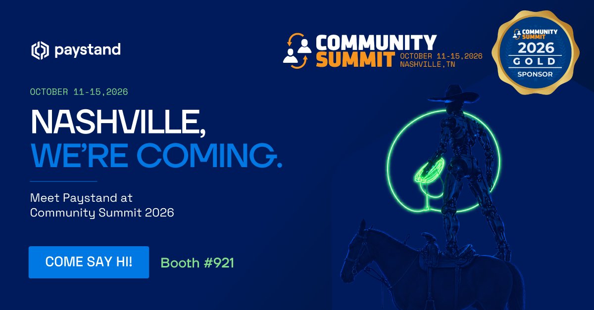 paystand's tweet photo. Nashville is about to hear a different kind of finance story.  
No fees. No fine print. No waiting on legacy rails.   
Catch @Paystand at #MySummitNA 🤠
📍 Booth #921 
🗓️ Oct 11–15   

Come say hi! https://t.co/Q4a1dcHSFp