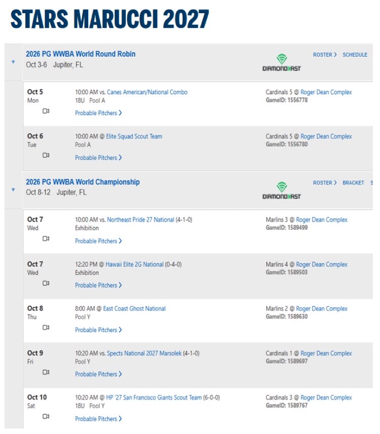 BrysonPick31's tweet photo. The schedule for the Round Robin and Tournament next week is below. Ready to get after it at Jupiter!
#uncommitted https://t.co/rKYDQuO8g4