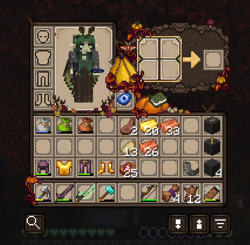 BogWyytch's tweet photo. I heard a fall variant of my minecraft ui retexture was required..... 🍂🍁🎃 https://t.co/9FdqtmHCed