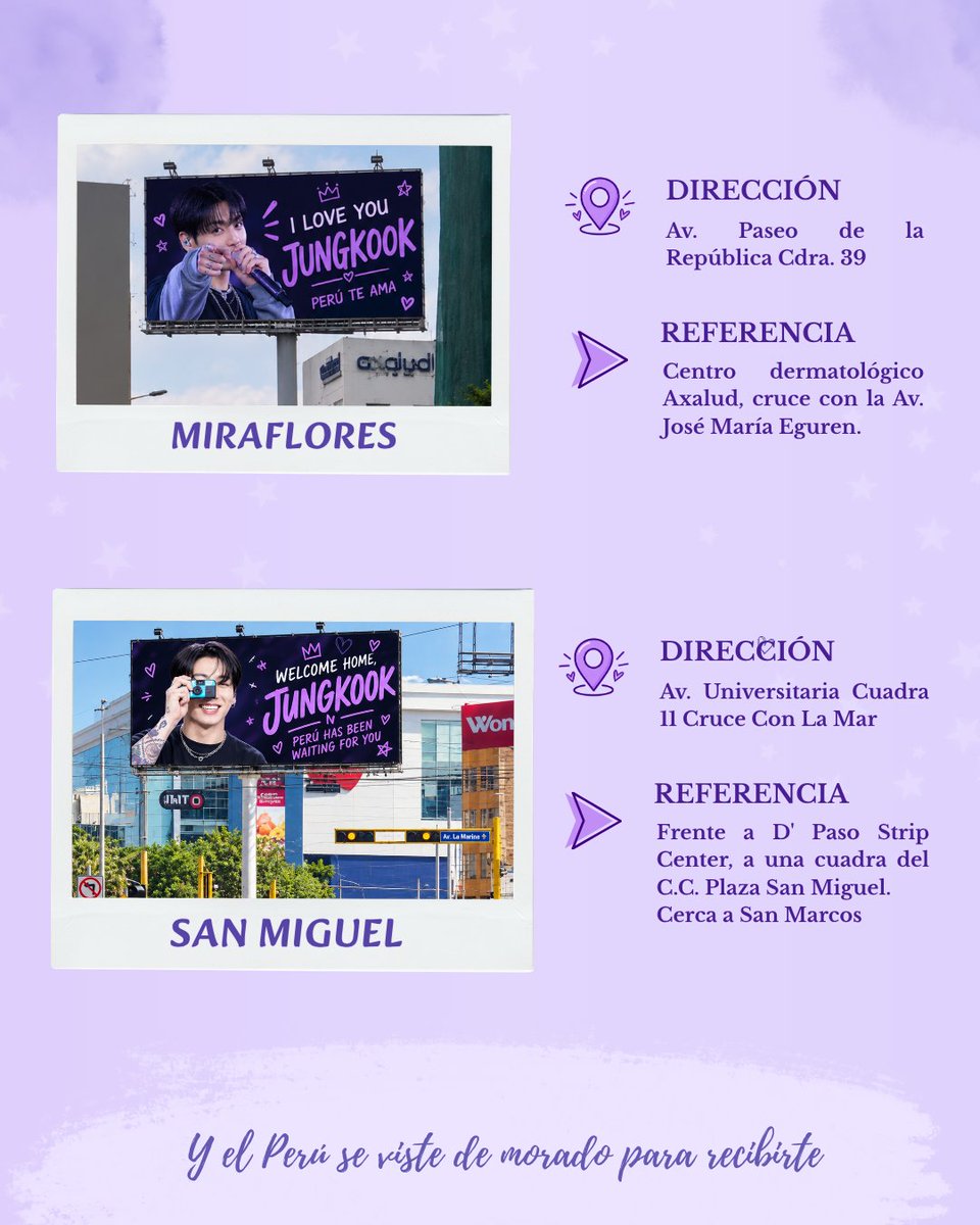 GoldenMaknaePE's tweet photo. PROYECTO 02 | PANTALLAS DIGITALES ✨
Del 5 al 11 de octubre, nuestro mensaje para JK estará presente en pantallas digitales 🇵🇪
⏰ Todo el día
🎥El video aparecerá en distintos momentos dentro de la programación, sin horario fijo.
📍Miraflores y San Miguel
#Jungkook #JungkookPeru https://t.co/lItu3uppTt