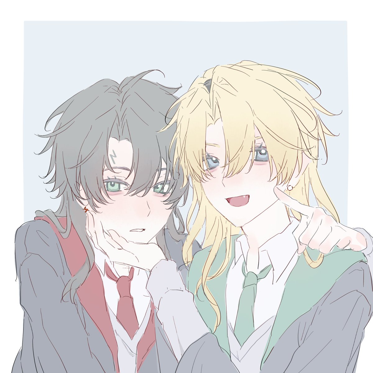 Vivienne0516's tweet photo. Sweet girls… 
I’m so flattered, thank you all for loving this piece. I’d like to share all my commissioned works with you (I’ll post them little by little).
#HPDM #hpdm #Genderbend https://t.co/8NQz9CS0PG