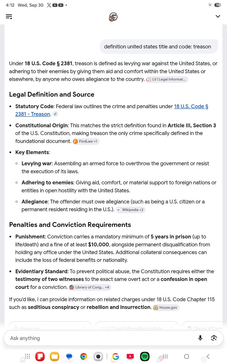 JonathanErf2's tweet photo. - @CNN @KasieDC @kasie definition: treason (U.S. Federal Code): https://t.co/24OK9zpNcO