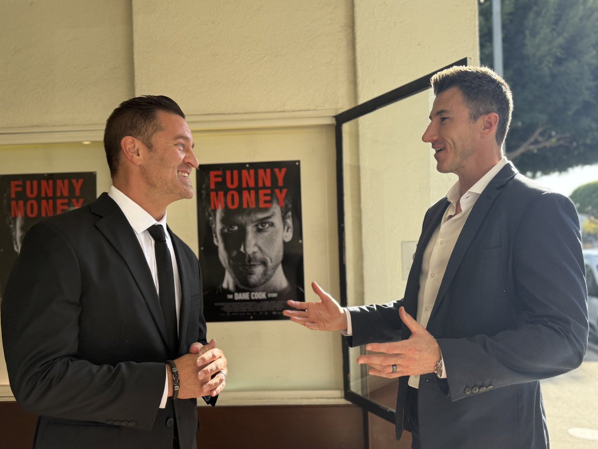 ShaneFen's tweet photo. World premiere energy in LA last week 🎥 

Funny Money: The Dane Cook Story is the #1 documentary on iTunes abroad — now we’re bringing it home.

Canadian premiere in Edmonton this Sat Oct 3 as the closing gala of EIFF at Landmark Cinemas City Centre.

Only a few tickets left: https://t.co/9leBYeClVC

Can’t wait to see everyone there!
#FunnyMoney @DaneCook #EIFF