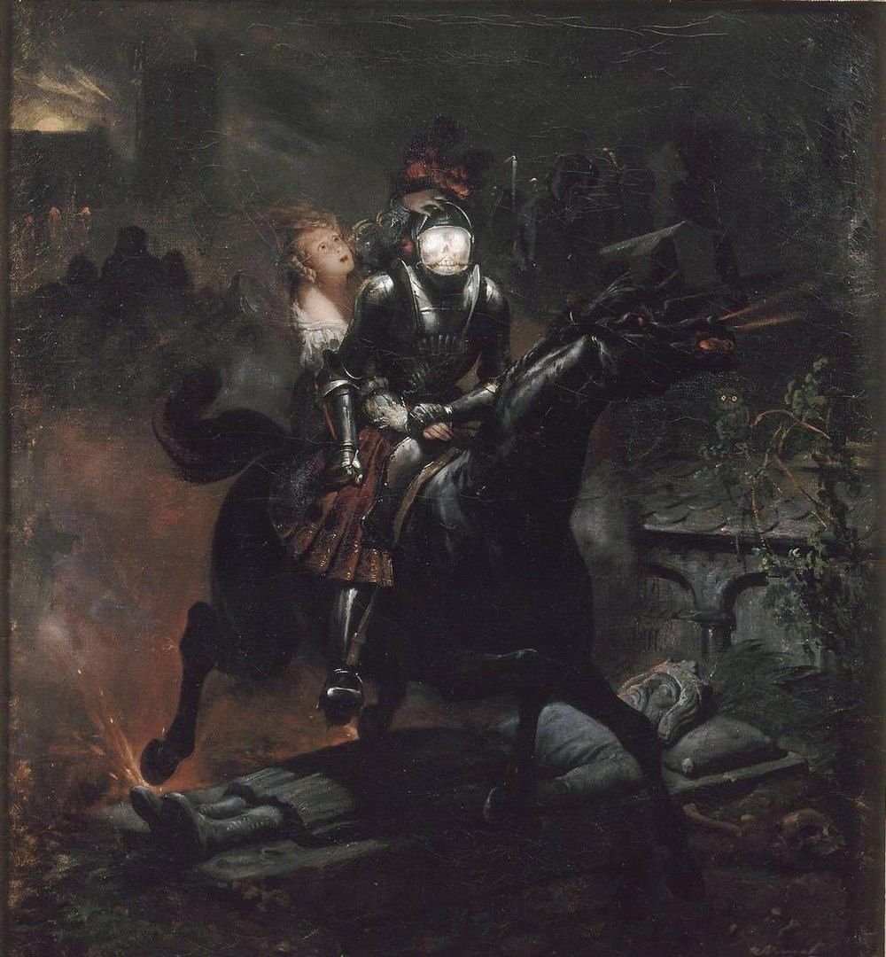 dreamerbook's tweet photo. "La Ballade de Lénore", by Horace Vernet, 1839 https://t.co/zsiALYn8DR