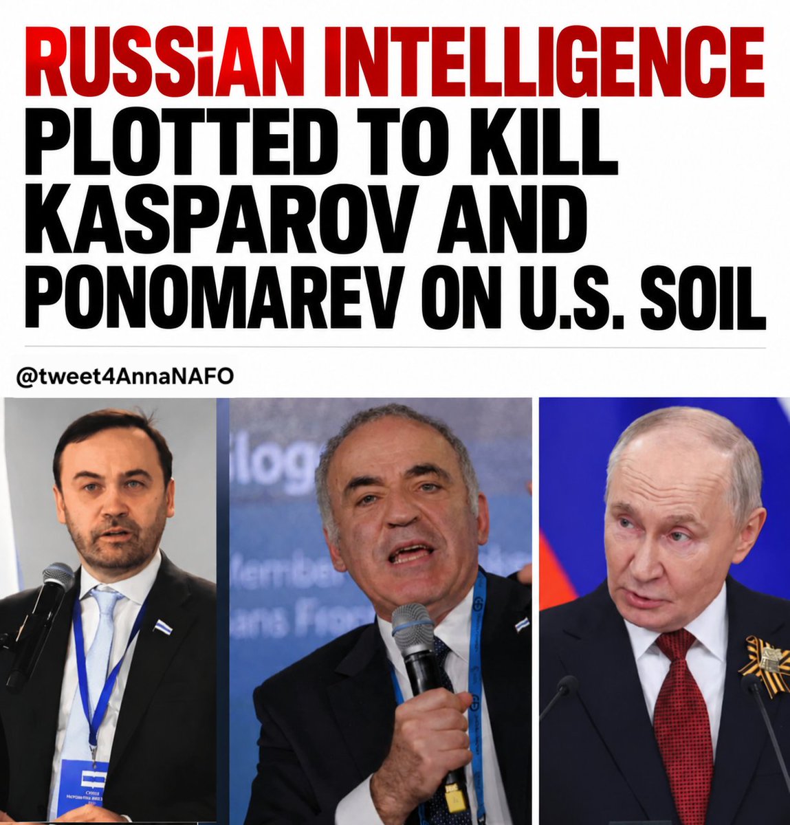 RT by @mikenov: RT by @mikenov: Russia planned to kill @Kasparov63 and @iponomarev in the U.S. Putin’s hit list does not stop at the border. US soil is not off-limits.