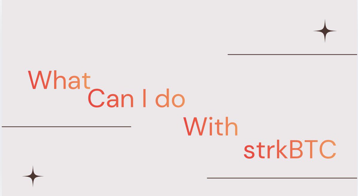 lebsonwinner's tweet photo. For years, the simplest thing to do with Bitcoin was hold it.

Bitcoin became one of the world's most important assets precisely because people were willing to hold it for the long term.

What if you could actually put it to work?

Here's where strkBTC gets interesting. 🧵 https://t.co/4icEvAdyMM