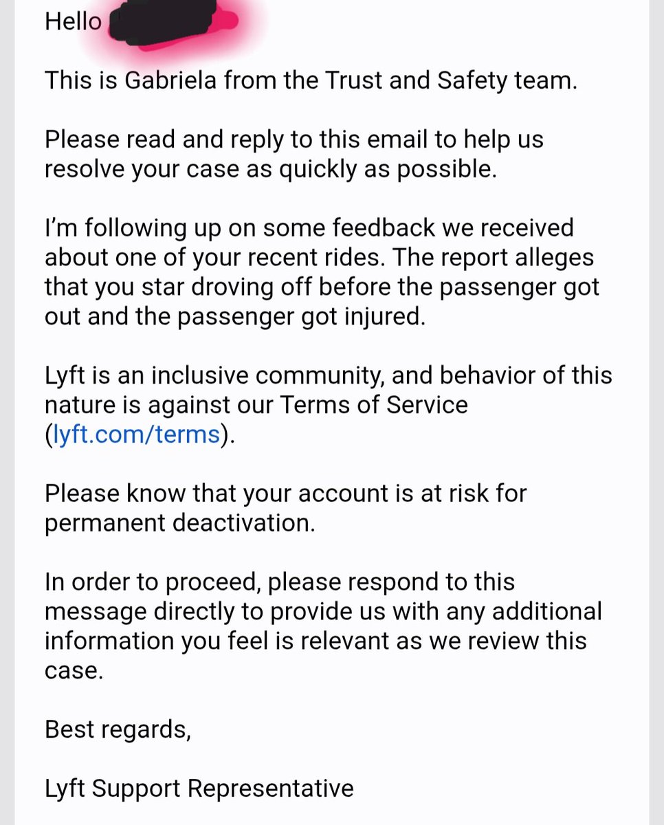 JosephMor8's tweet photo. I recieved an email from @lyft that said a passenger claimed I "drov off early" and the passenger got injured - this is an absolute lie and that never happened. Now my account is on hold.

This is what happens when people want free rides

@torstenkunert68 https://t.co/ImLQoGCil3