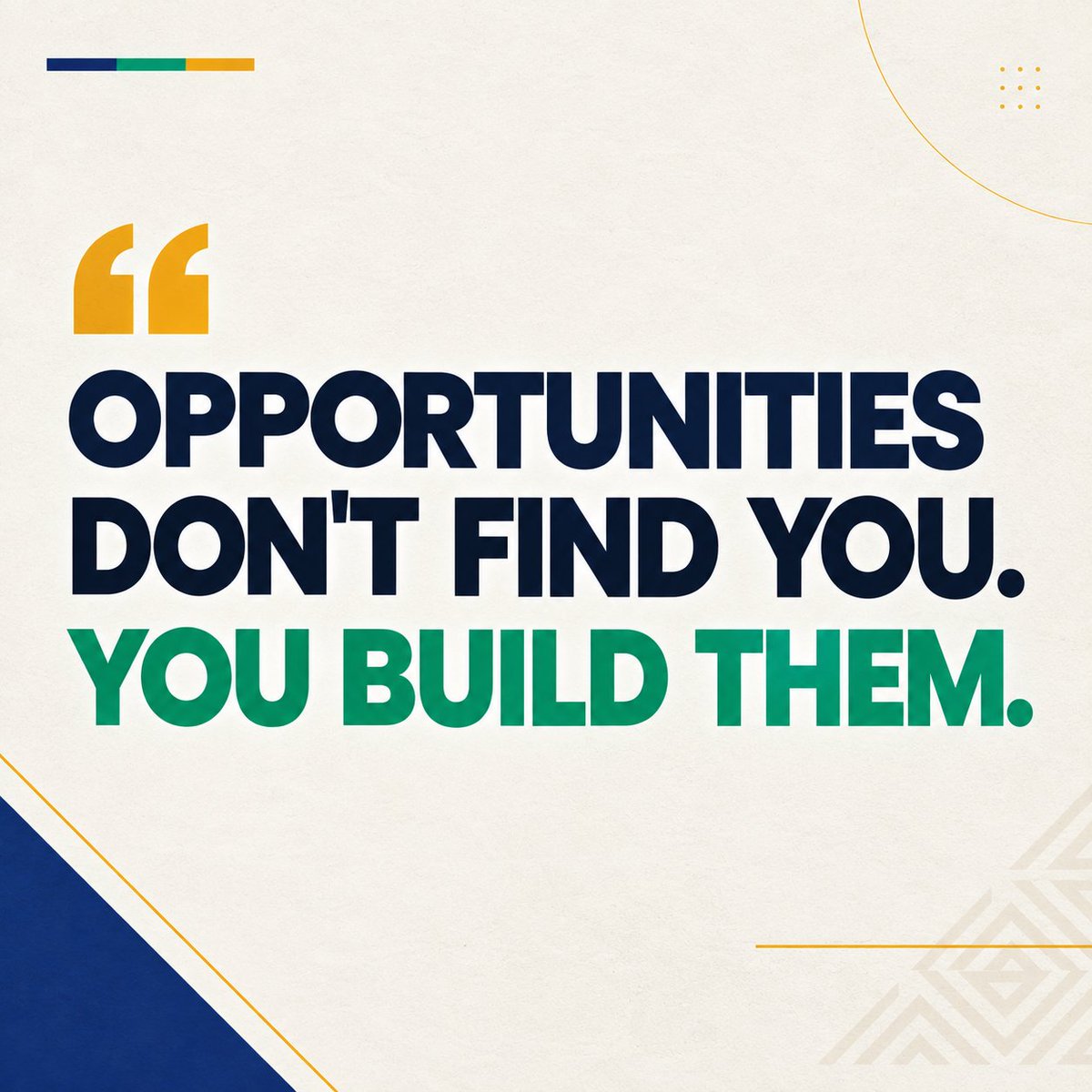 temainnocent21's tweet photo. Opportunities donβt find you. You build them.
Donβt wait. Learn the skill. Build the project. Share the work. Keep improving.
Become the person who creates opportunity.
#BuildYourself #CreateOpportunity #GrowthMindset #TakeAction #SuccessMindset https://t.co/sKvBOAG1SO