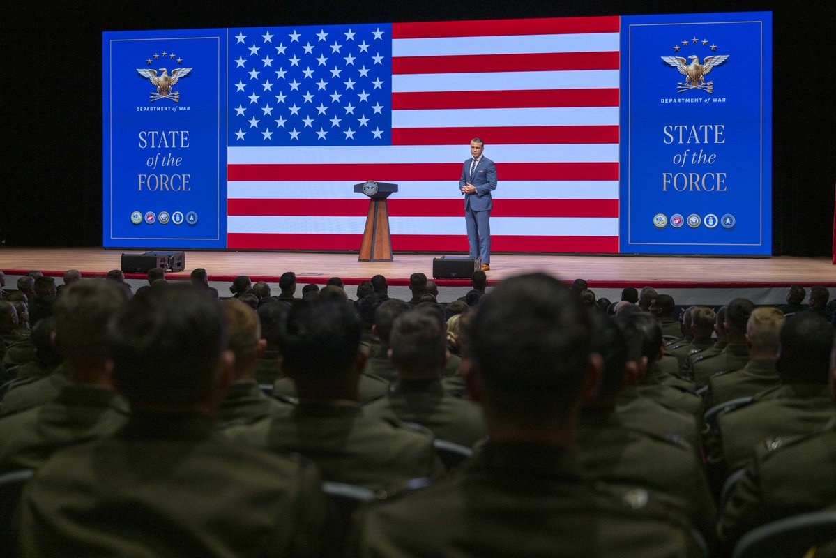 SeanParnellASW's tweet photo. Today, @SECWAR laid out a bold vision for the future of our military.

This includes a new Autonomous Warfare Command, Project Meridian, FORTRESS America, the Next Great American Base, America’s Corps of Cadets, and the Office of Religious Affairs.

A new era for the Department of War—FOR THE WARFIGHTER.