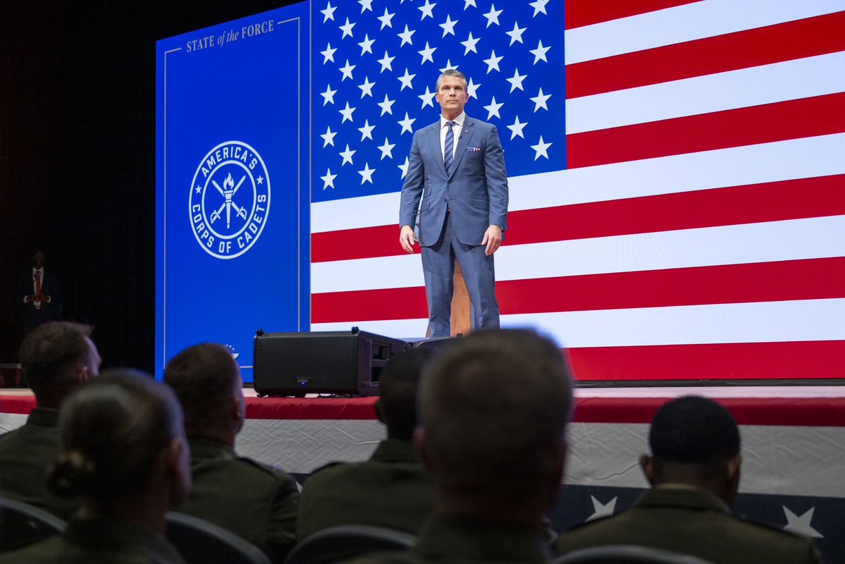 SeanParnellASW's tweet photo. Today, @SECWAR laid out a bold vision for the future of our military.

This includes a new Autonomous Warfare Command, Project Meridian, FORTRESS America, the Next Great American Base, America’s Corps of Cadets, and the Office of Religious Affairs.

A new era for the Department of War—FOR THE WARFIGHTER.