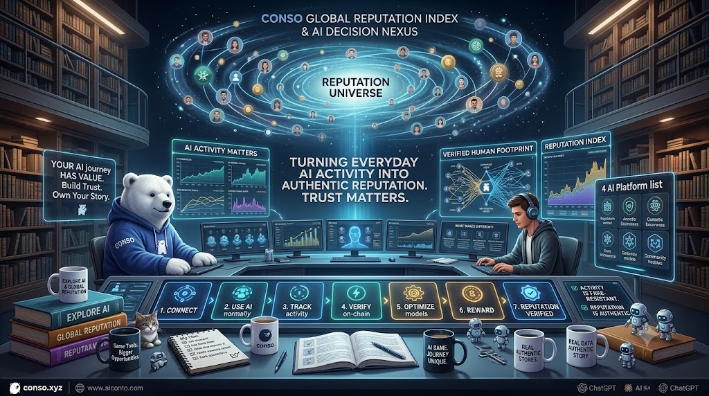 Divyanshu0720's tweet photo. AI gives you intelligence.

Web3 gives you new ways to own and coordinate value.

CONSO explores the reputation layer between the two.

@conso_xyz 🐻⚡️ https://t.co/wEzw9XR7Ty