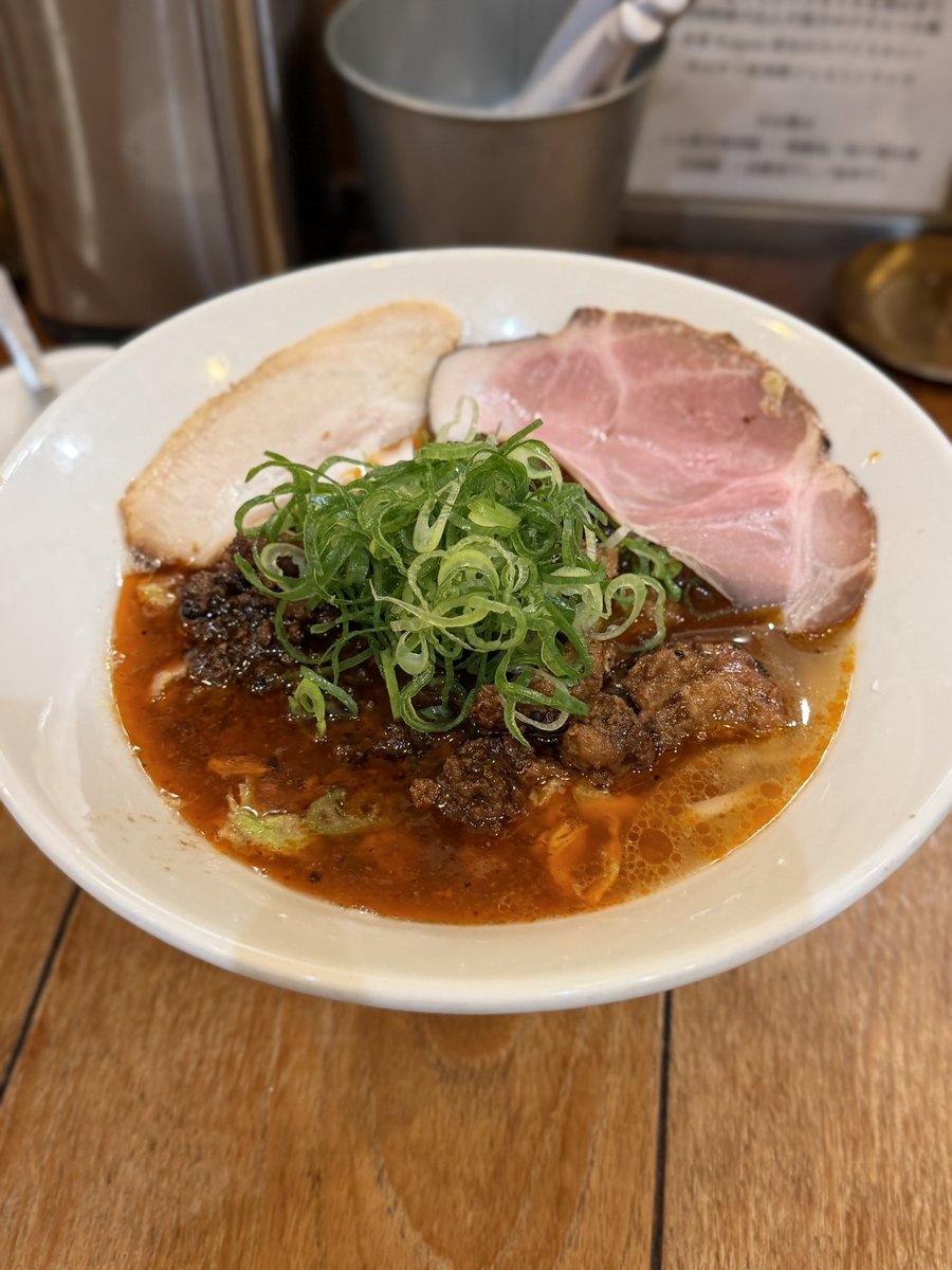 Yokohamacky's tweet photo. 麺楽軽波氏　武蔵新城
限定踊り子担々麺 豚マトン(辛口) TP
前に食べた時より辛さが控えめで食べやすく美味しかった✨✨✨ https://t.co/Y2FdBVb0S7