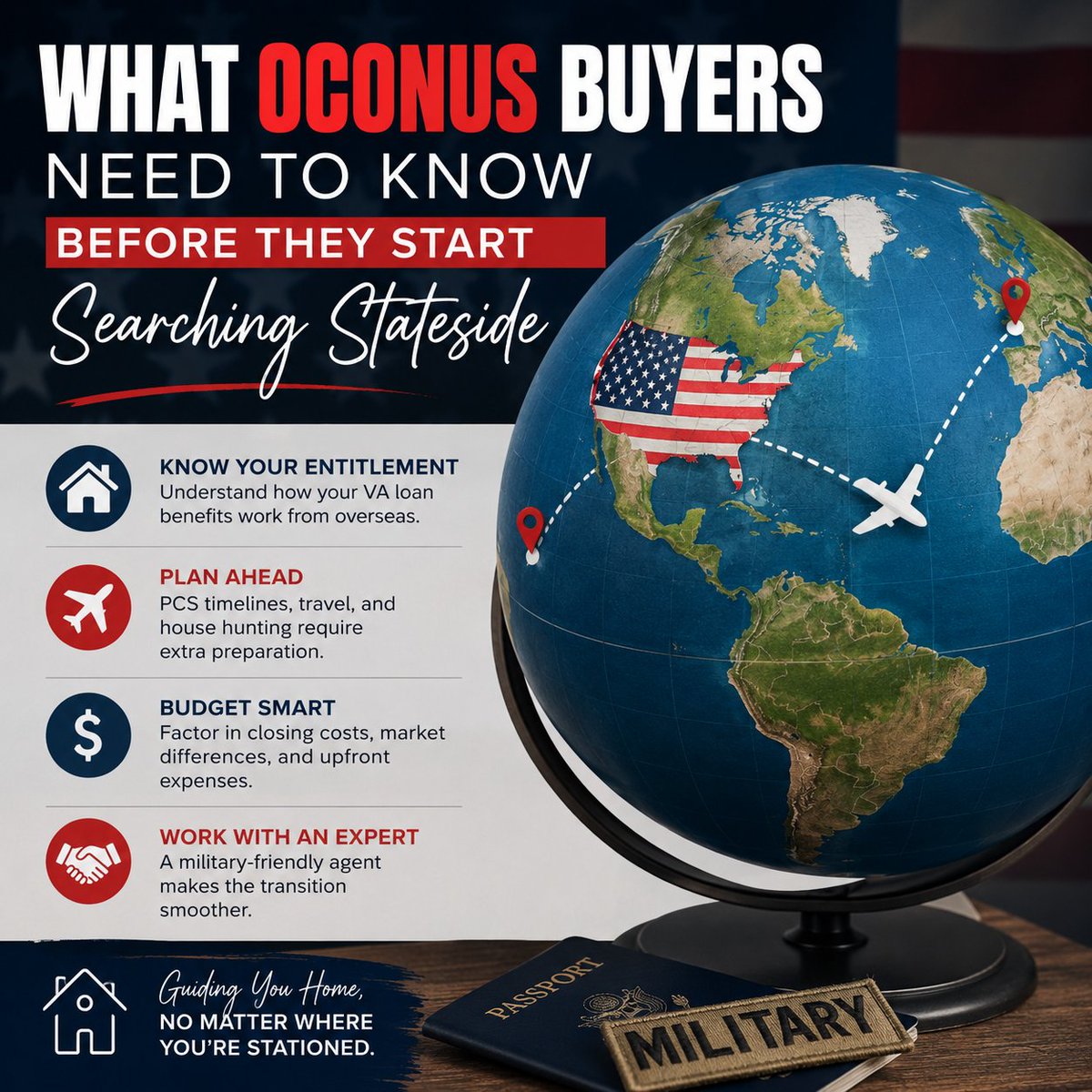 MaximumJen's tweet photo. What OCONUS buyers need to know before they start searching stateside:

If you're buying from OCONUS, don't start with the houses. Start with the plan. Know your orders and reporting timeline. Get financing lined up. Confirm your VA eligibility and entitlement situation. Understand your occupancy requirements. Identify the areas that fit your commute and lifestyle. Plan how inspections and walkthroughs will be handled remotely. Understand the closing process. For a Fort Campbell-area move, location needs to be evaluated in the context of the installation, gates, commute patterns and the community you will actually live in. The goal is not simply to buy a house before you land. The goal is to make an informed purchase while you're working from another time zone, another country or a military schedule. OCONUS buyers need a process—not just a portal full of listings.