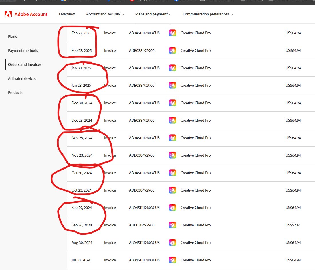 CesarRincon's tweet photo. @Adobe I discovered I have been double billed for 24 months!  I have been double paying since September 2024.  I need a refund! Chat operator has me on  hold for an hour! https://t.co/btbnkS58L3