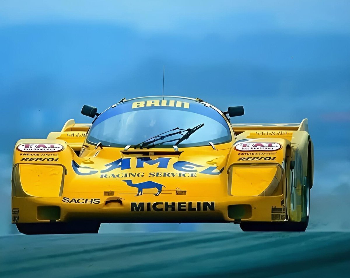 racing_culture's tweet photo. Pure 80s endurance racing royalty. The legendary Brun Motorsport Porsche 962C sporting the impressive yellow Camel livery, flying down the straightaway. An absolute masterpiece of motorsport history.
🏁🔥 #Porsche962 #GroupC https://t.co/w49sP9DZFF