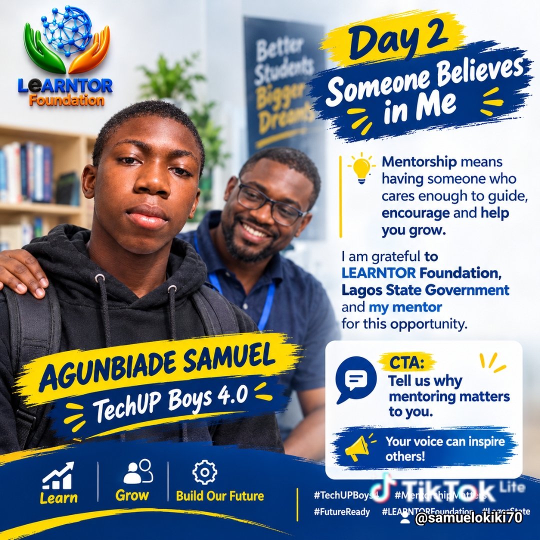 SamuelOkikkvt3's tweet photo. #MercyGeorgeIgbafe
#YesToTechNoToCrime
#TechUpBoys
#LearntorFoundation https://t.co/NrfSSrReDp
