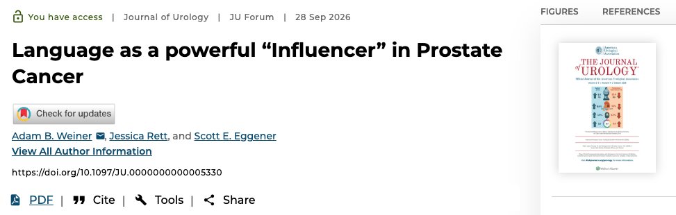 Adam_Weiner535's tweet photo. 🚨 New in @JUrology: "Language as a powerful influencer in #ProstateCancer" 🚨

✒️ New essay w/ @uroegg & Jessica Rett @LinguisticsUcla

📄 Words are neither neutral nor fixed

♋️We use prostate cancer, a disease spanning indolent to lethal under one name, as a case study:

👉 MRI "lesion"
👉 clinically "significant" disease
👉 "positive" margin

❓ We all know these terms shape how patients hear us

🧵 5 strategies you can use today 👇
