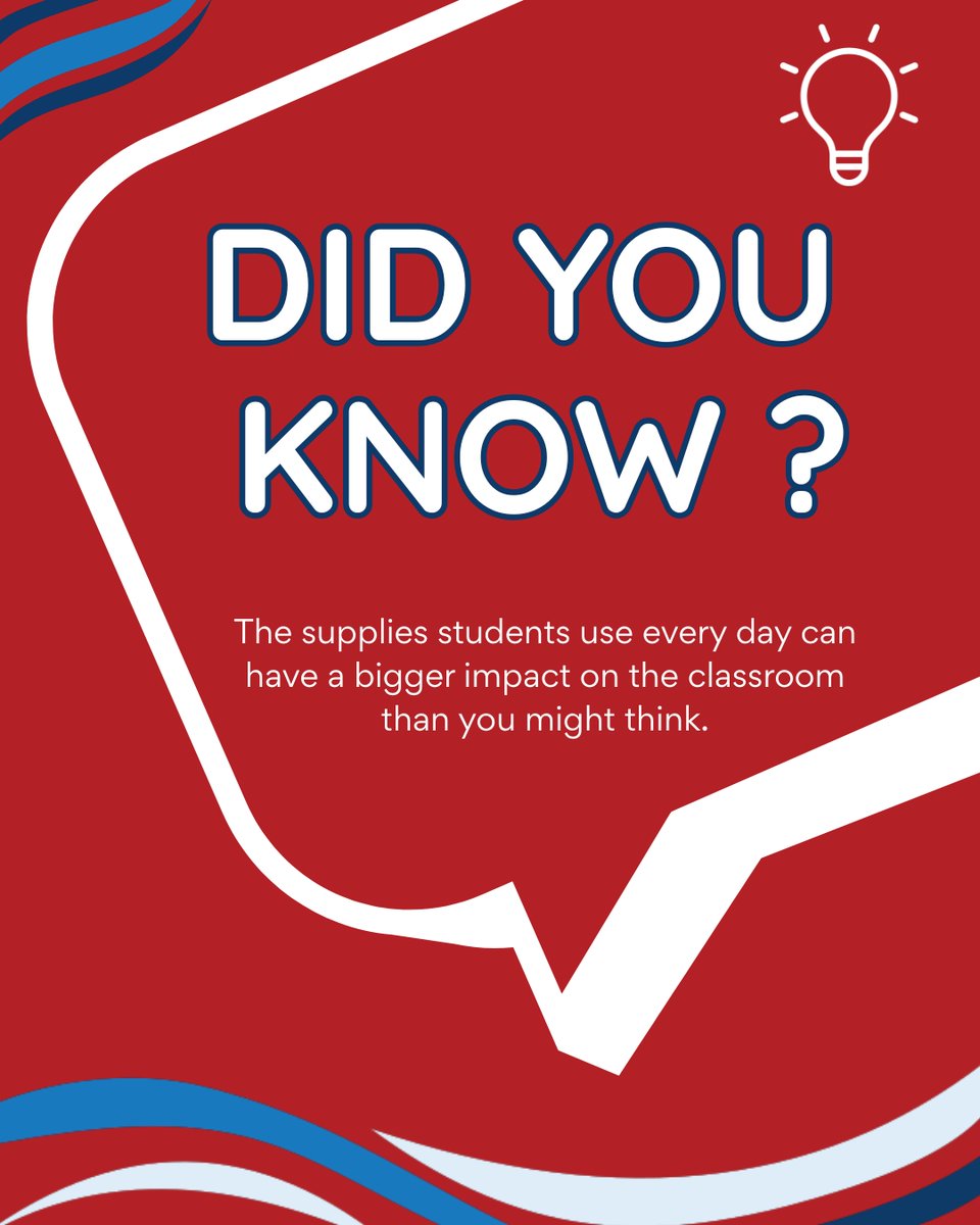 KidsInNeed's tweet photo. A pencil may seem small, but having the right supplies can help students feel prepared, confident, and ready to participate.

Classroom supplies matter all year long. ✏️📚 https://t.co/WuOF2fupcv