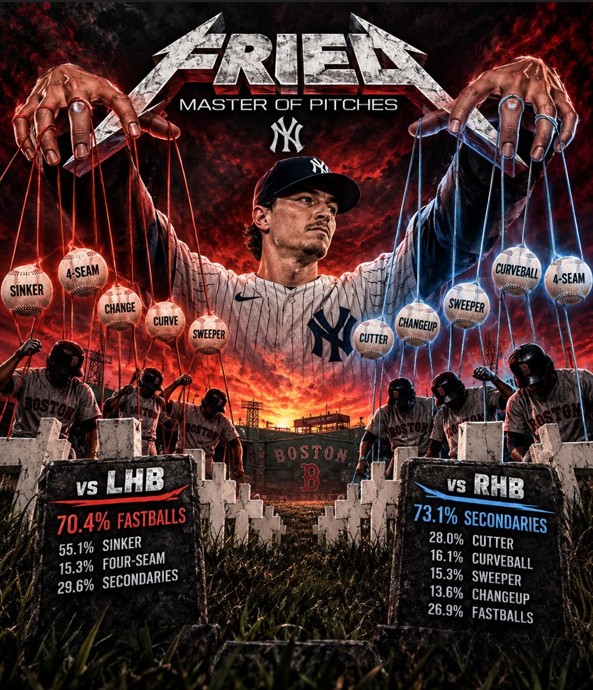 scoutsan815's tweet photo. AL WILD CARD GAME 2 ⚾️
BOS @ NYY | Gray 🆚 Fried
8PM ET/ 5PM PT @ Yankee Stadium
Picking Yanks to finish the job. https://t.co/p7p87pXXIE