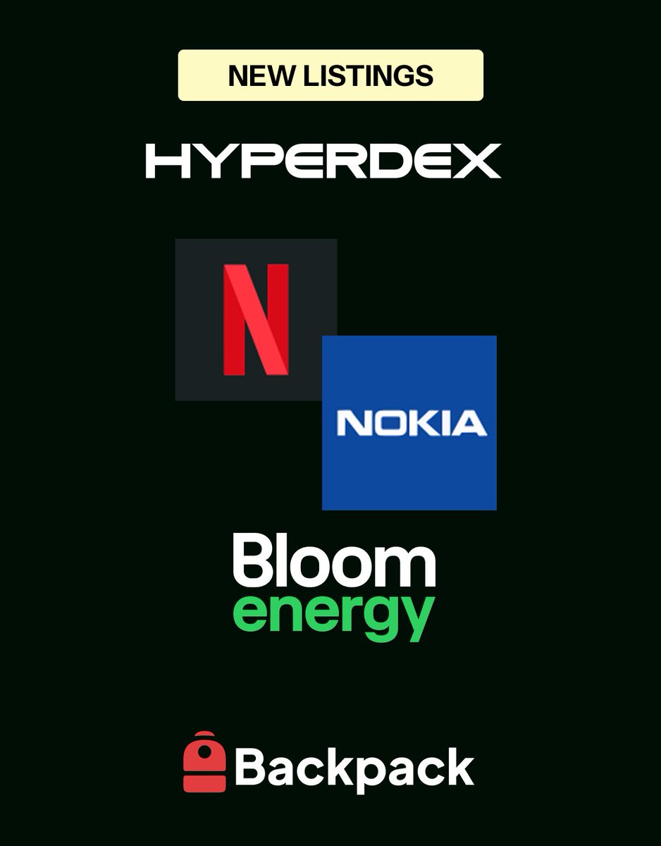 Hyperdex_app's tweet photo. solana:N7Q5fYX7YRnDQksfdBKnoUb3awm92n7QNAD35X3Rq1X  solana:BEBVfXZ8uCxRBuunEbW9wcq9r7W9ySNo14oJBJkDgpZx  solana:NFLX7qV57zuVxCoHy3s1jiGZyALraLNwttbxdvmYJLJ  now listed on Hyperdex @Solana
Issued by @Backpack Securities.

Buy: https://t.co/JwWQ4TtYqZ https://t.co/NyUSeReIuh