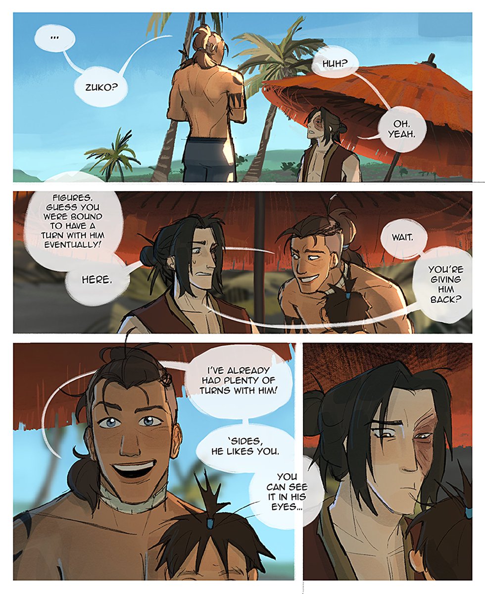 noka_exe's tweet photo. Bumi caretaking 1/3 #atla #zuko #sokka #zukka https://t.co/MclXot3Ior