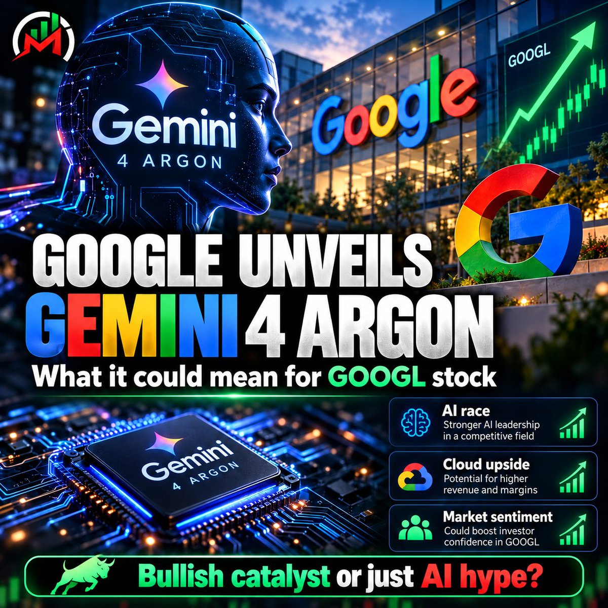 Market_Instinct's tweet photo. Google unveils Gemini 4 Argon.
For $GOOGL investors, the real question is whether stronger AI translates into more Cloud revenue, enterprise adoption and monetization.
Bullish catalyst or already priced in?
#Gemini4Argon #GOOGLStock #AlphabetAI https://t.co/5PmhwSmgAC