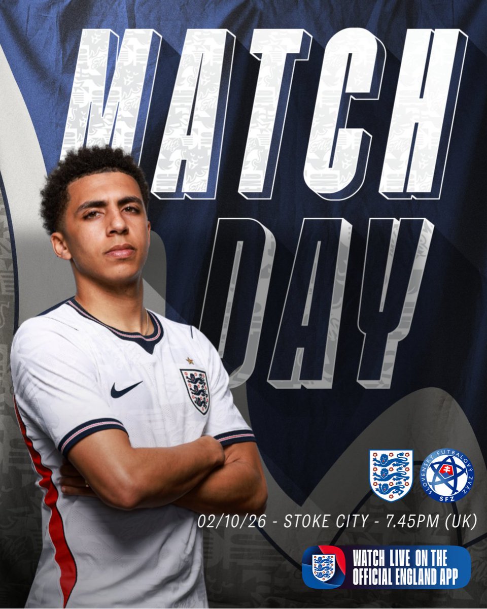 England's tweet photo. Matchday for our U21 #YoungLions 🙌

They take on Slovakia in UEFA U21 EURO qualifying 🇸🇰

Watch the action LIVE on the England app 📲 https://t.co/lX4LmtZvpU