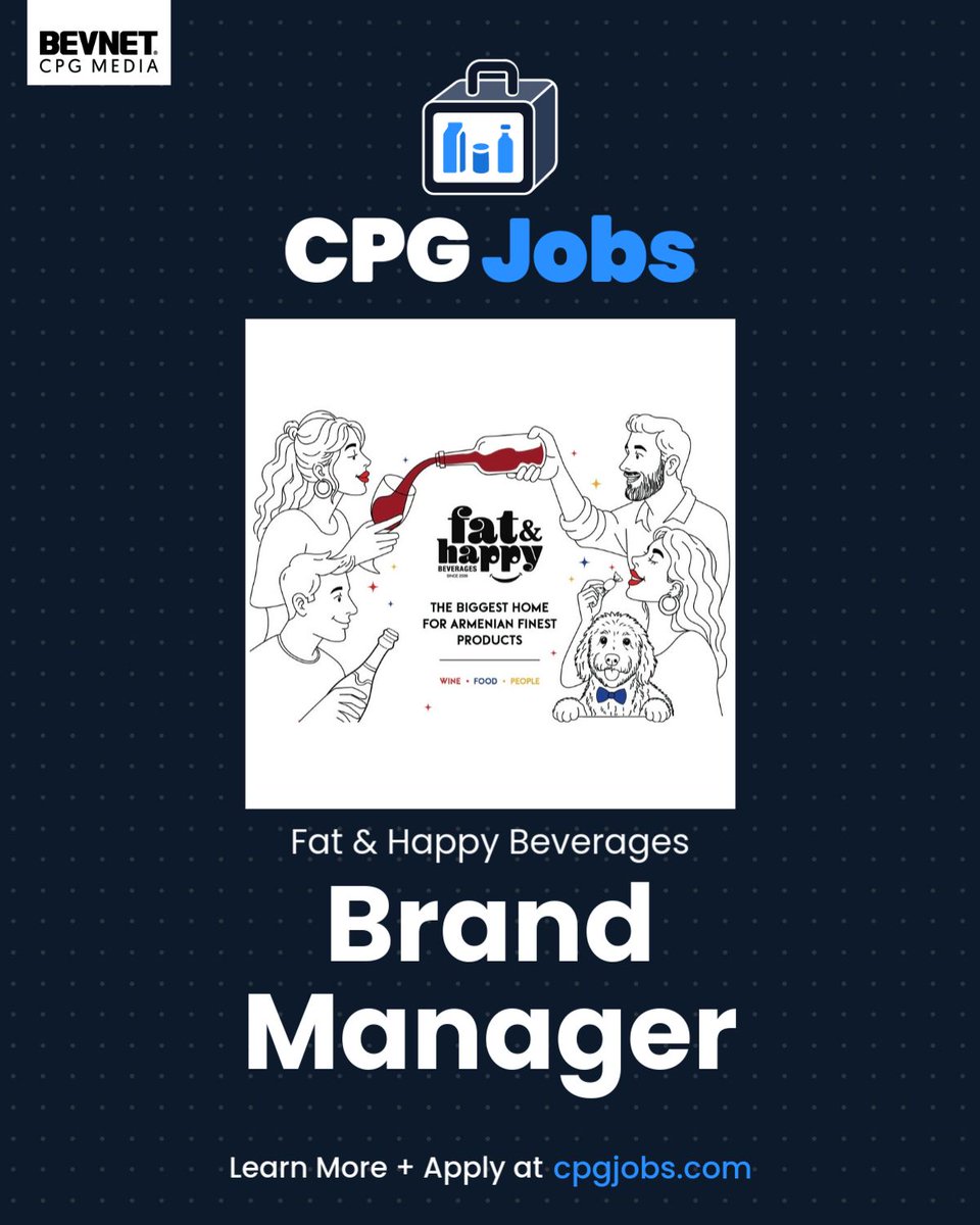 CpgJobs's tweet photo. Fat &amp; Happy Beverages is hiring a Brand Manager. View the job: https://t.co/C72I7vEnJM https://t.co/isYSD96Oth