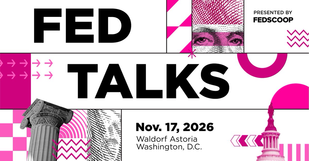 fedscoop's tweet photo. Federal AI adoption. Commercial software. Zero trust. Cloud security.

These are just a few of the conversations coming to #FedTalks 2026.

📅 Nov. 17
📍 Waldorf Astoria, Washington, D.C.

Register now: https://t.co/A4YzghdAQn https://t.co/HLVmKZObVX