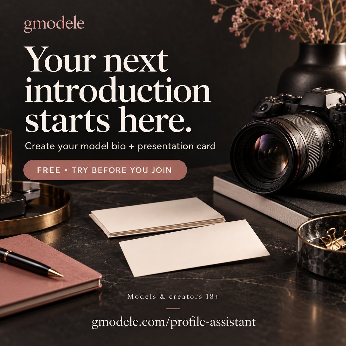 g_modele's tweet photo. Models &amp; creators 18+: create your bio + download a presentation card FREE before joining GModele. No account needed to try. Public profiles require consent + admin approval.

https://t.co/y7ZdKRH1p2

What would make your portfolio easier to create?

AI artwork. https://t.co/oQYEVjC7JW
