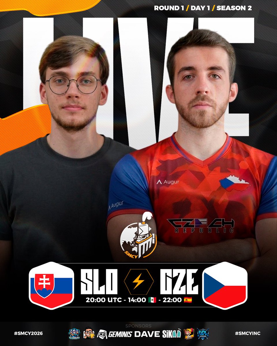 CR_Supremacy's tweet photo. 🟠 𝐋𝐈𝐕𝐄 - 𝐌𝐀𝐓𝐂𝐇 𝟑 - 𝐑𝐎𝐔𝐍𝐃 𝟏  ⚫️

🌍🔥 WE CLOSE OUT DAY ONE OF THE INTERCONTINENTAL EDITION!

🇸🇰 SLOVAKIA 🆚 CZECH REPUBLIC 🇨🇿

One final clash to wrap up this opening day of country competition! ⚔️🏆

Good luck to both nations! 🤝🔥

🇸🇰 @cr_slovakia 🆚 @TeamCZE_CR 🇨🇿
⏰: 20:00 UTC - 14:00 🇲🇽 - 22:00 🇪🇸
📺🇪🇸: https://t.co/TOheAE1nmv
🎙️🇪🇸: @Recameca ft. @KitoKingCR 
📺🇧🇷: https://t.co/3g9cfD9s1m
🎙️🇧🇷: @Steveflacr

#SMCY2026 #SMCYINCS2 #ClashRoyale