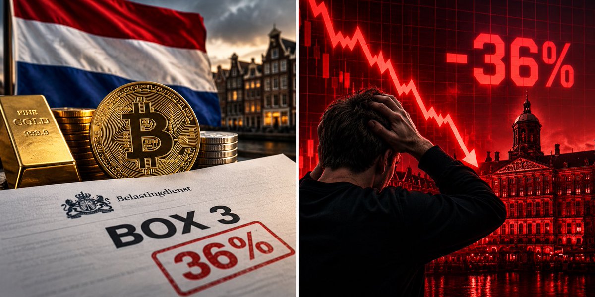 AreroWario's tweet photo. THE NEDERLANDS 🇳🇱 COULD TAX YOU 36% ON INVESTMENT GAINS YOU HAVEN’T EVEN REALIZED.

Read that again.

Your crypto goes up.
You don’t sell
You don’t receive cash.
YOU GET TAXED ON YOUR UNREALIZED GAINS.

If an asset rises in value but you never sell it, where exactly does the cash come from to pay a tax on that gain?

Because paper gains aren’t cash.

You can’t pay taxes with profit that only exist on the screen.
