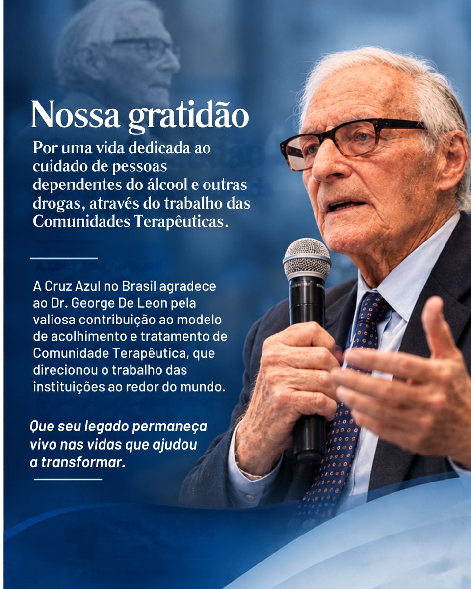 CruzAzul_BR's tweet photo. A partida de George De Leon representa uma perda inestimável para a área de saúde mental e dependência química. 

Seu trabalho foi fundamental para a consolidação e disseminação do modelo de Comunidades Terapêuticas, não apenas como um espaço de acolhimento, mas como um ambiente estruturado de tratamento baseado na vivência comunitária e no desenvolvimento pessoal.

Autor de obras de referência, como o livro "A Comunidade Terapêutica: Teoria, Modelo e Método" (visível na imagem), ele sistematizou conceitos que se tornaram pilares para inúmeras instituições ao redor do mundo, guiando profissionais e voluntários na missão de resgatar vidas e promover a reinserção social.

Sua visão humanizada e seu compromisso com a ciência do cuidado deixam uma marca permanente. 

A Cruz Azul no Brasil e toda a rede de Comunidades Terapêuticas prestam sua última homenagem a este gigante, cujo trabalho continuará ecoando através das vidas que ele ajudou a transformar.
