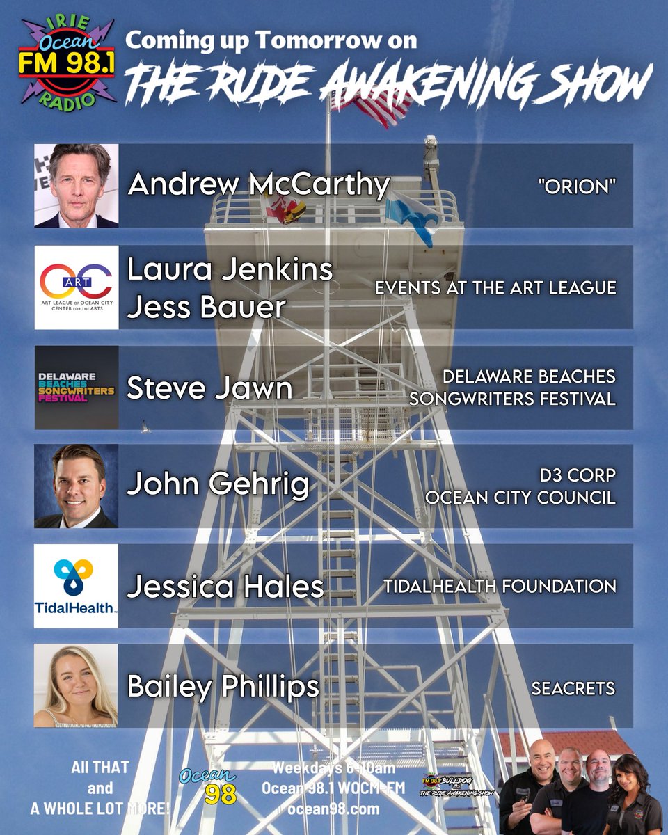 billfuhrer's tweet photo. Coming up tomorrow morning! https://t.co/WrJDdVb8En #ocean98 #ocmd #bulldogsrudeawakeningshow #voiceofthecommunity #thankyouforlistening https://t.co/7ugPJc9ncX