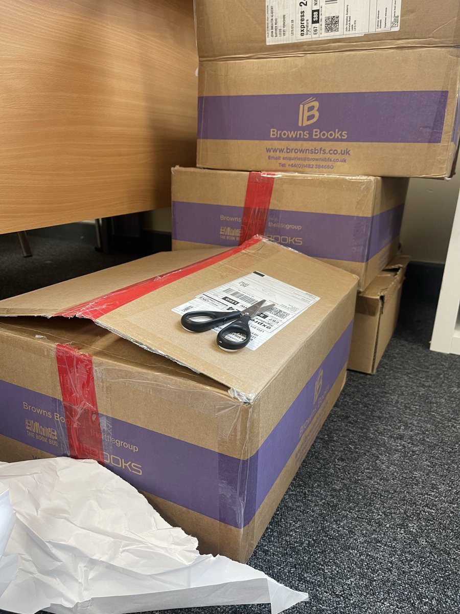 JsaLibrary's tweet photo. An exciting first month back in the JSA Library! 
Our first @Browns_Books @educationgovuk box has arrived, giving students access to even more exciting materials. 
We’ve also had a record breaking 612 books borrowed by students- amazing! #GoAllIn2026 #NationalYearofReading https://t.co/qmQiM0evF3