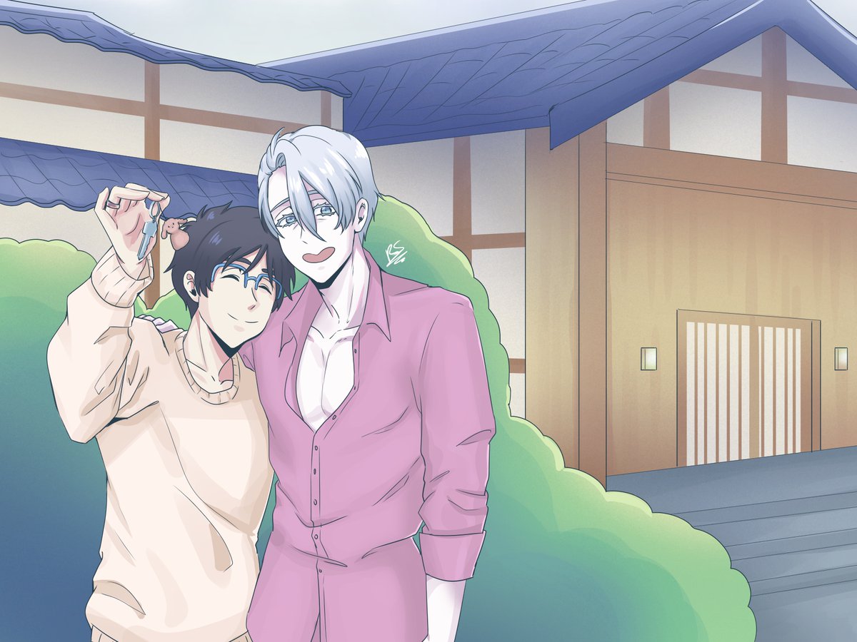RhapeSeuhans's tweet photo. [Lvl 30 Patreon reward] Viktor and Yuuri in their new home, for Tsuki  💖
#yoi #yurionice #victornikiforov #viktuuri #victuri https://t.co/HmU26wRB0N