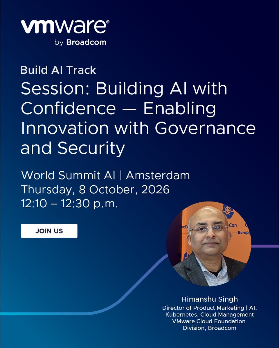 vmwarevcf's tweet photo. Shadow AI risks vs. developer speed: why choose?

Catch Himanshu Singh's session on innovating with complete confidence!

Details below! https://t.co/F1TZ1B8hX4