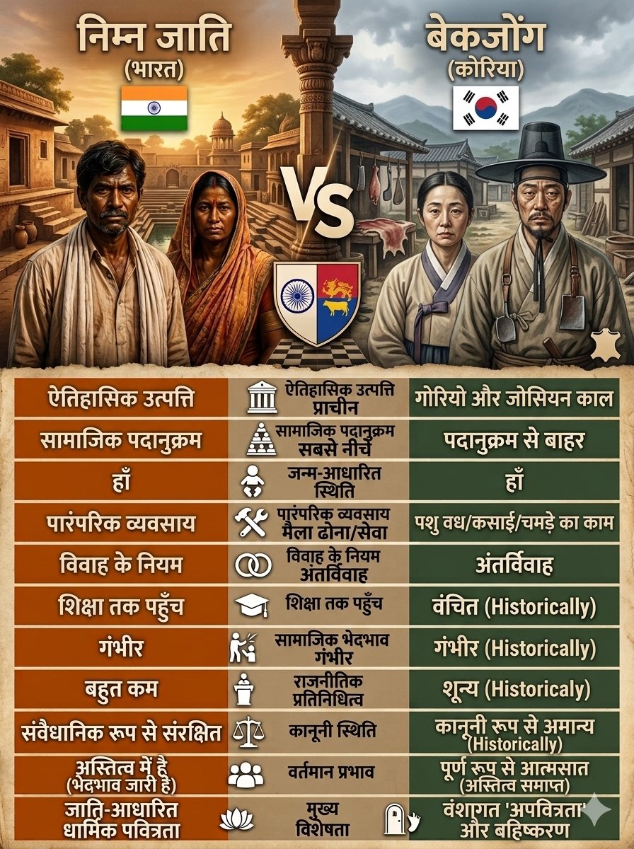 Ambuj31316910's tweet photo. इतिहास के वे पन्ने, जिन्हें अक्सर भुला दिया जाता है... 
दक्षिण कोरिया के बेकजोंग हों या फिर Burakumin / Japan का स���घर्ष भारत के निम्न जातियों के सामाजिक इतिहास से अविश्वसनीय रूप से मेल खाता है। कानून बदल गए, लेकिन सामाजिक रूढ़ियों को बदलने में सदियां लग जाती हैं। https://t.co/xMU5TYuXkC