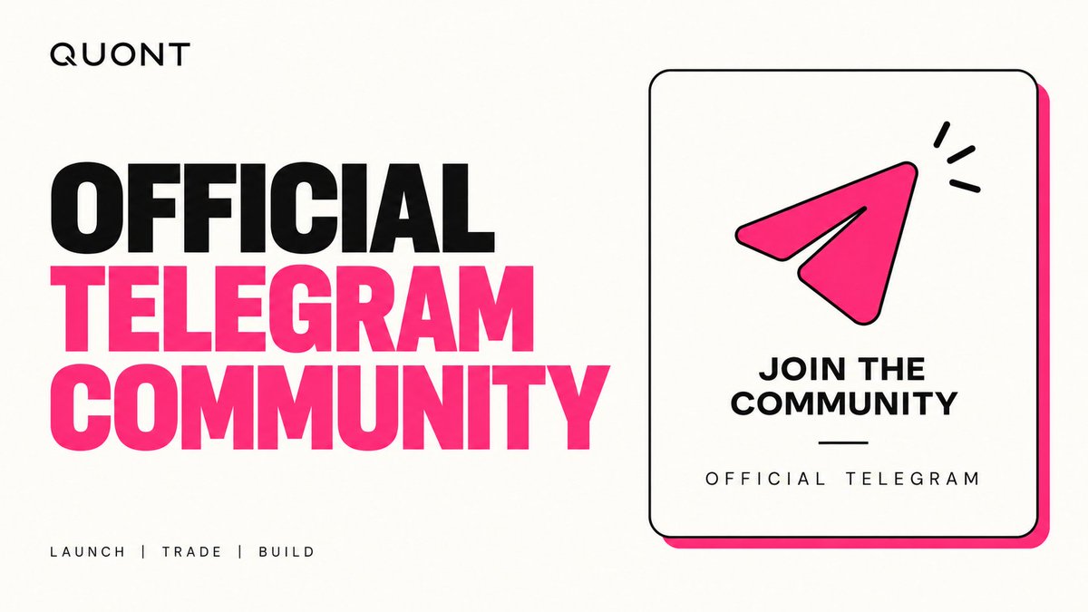 quontfun's tweet photo. The official QUONT Telegram community is now live.

Join the official Telegram community. 🩷

https://t.co/O03bEhY1Mm https://t.co/WNyieE6tzc