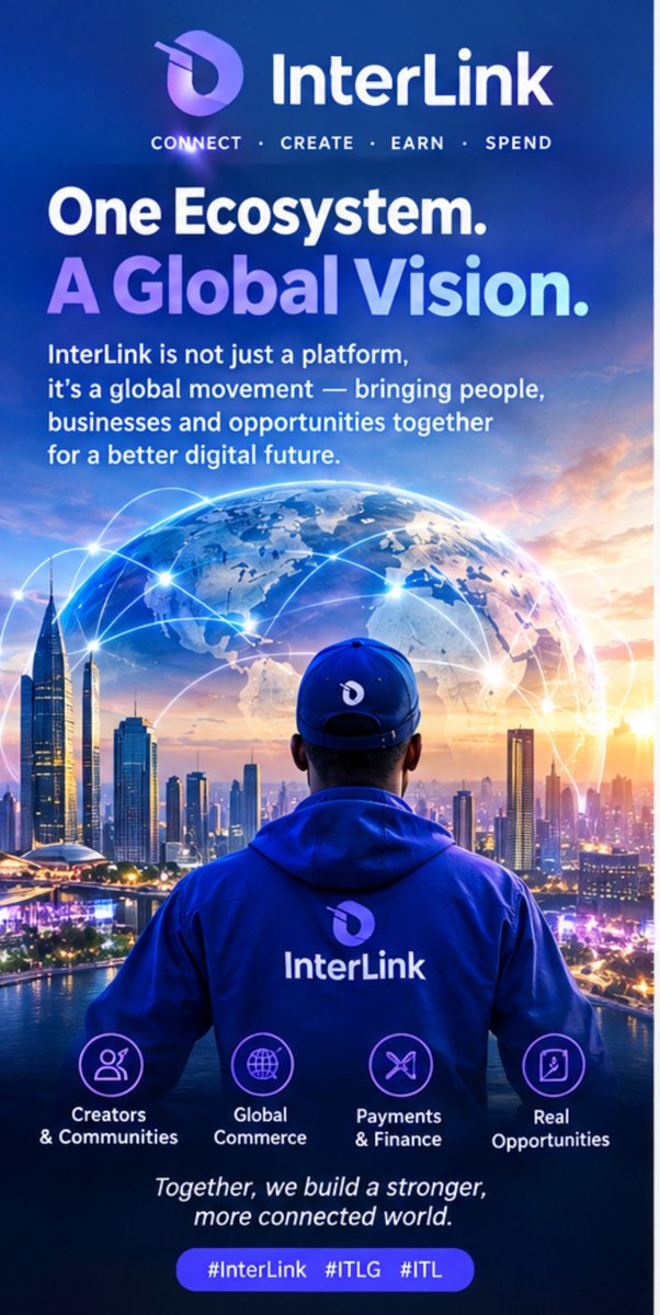 ojoudu's tweet photo. Global Vision 🌍
InterLink is building more than a platform — it’s building a connected digital ecosystem where people can create, connect, earn and grow across borders. The future is global.
#InterLink #ITLG #ITL https://t.co/Ot2zVV53Fi