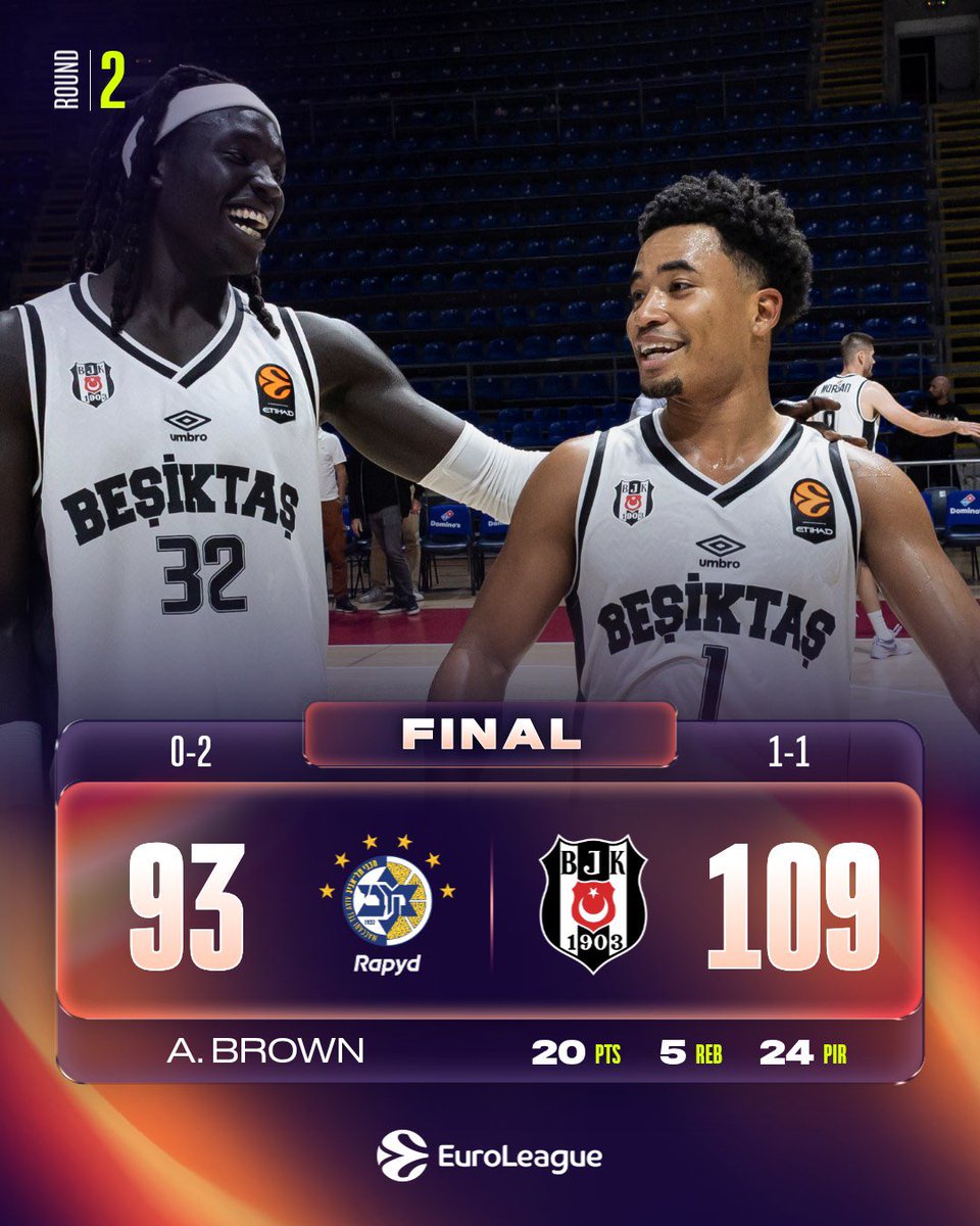 EuroLeague's tweet photo. First one in 13 years 🦅

Big win for @BJK_Basketbol ✅

#EveryGameMatters https://t.co/aNapjUEw6f