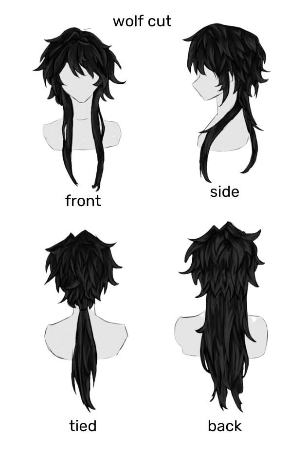 LimboSketch's tweet photo. Understanding wolf cut https://t.co/xoJ8VO2Ewo