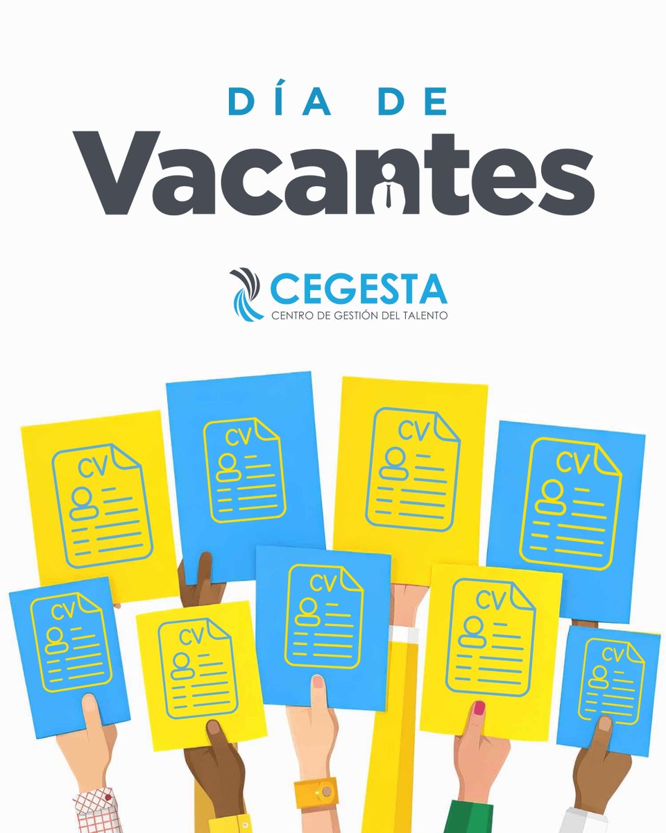 CEGESTA3's tweet photo. [1/5]
🌟¡Este miércoles es tu oportunidad para crecer profesionalmente!

En CEGESTA buscamos talentos como tú que quieran marcar la diferencia en su carrera.

📩 Envía tu CV a: empleos@cegesta.com.do https://t.co/LZSbKPUeFL