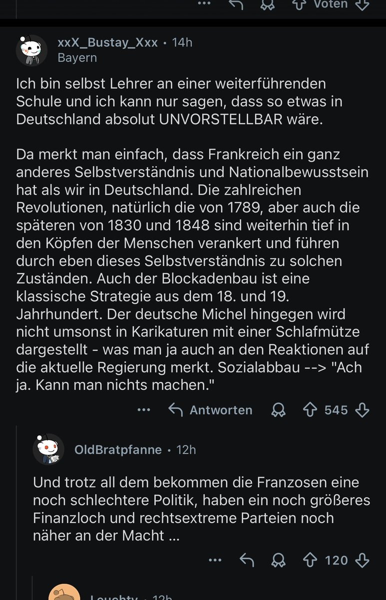schimpagner's tweet photo. Wenn Reddit-Nutzer von Ausschreitungen an Schulen im Großraum Paris lesen, gehen sie davon aus, dass französisches Nationalbewusstsein dabei eine entscheidende Rolle spielt. Wirklich faszinierende Wesen https://t.co/ybub7AYeU6
