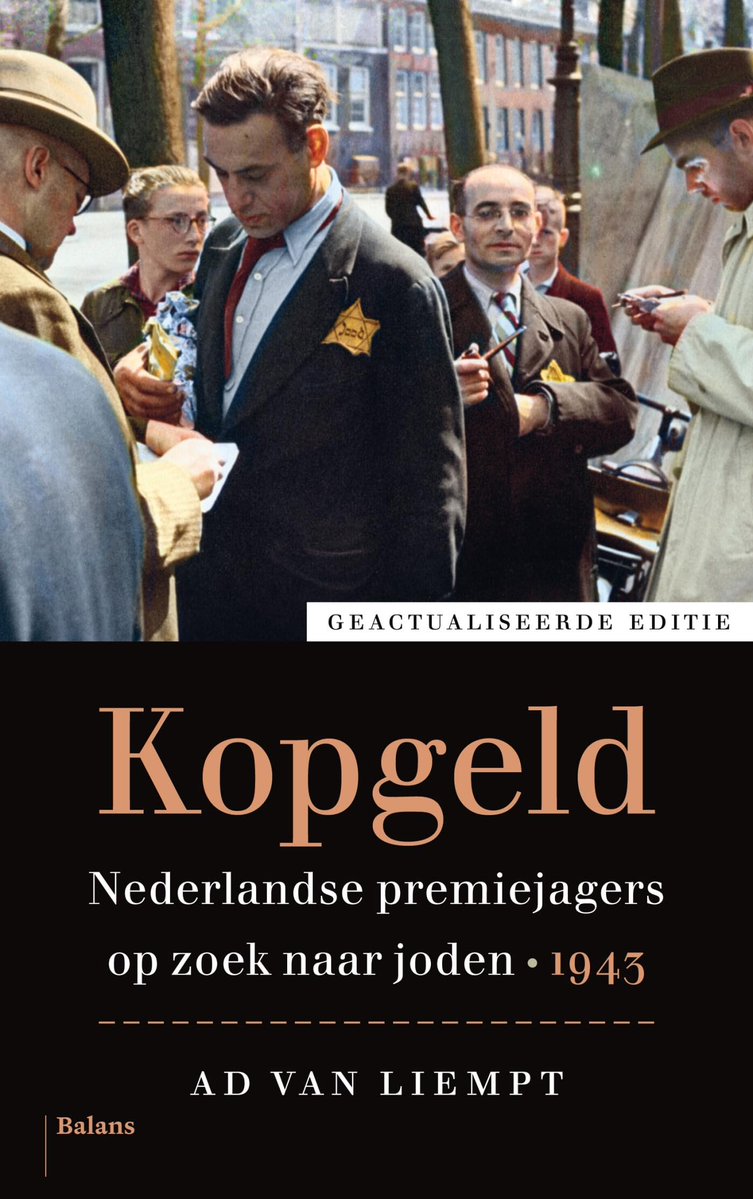 RabbiPoupko's tweet photo. Hitler’s Bounty Hunters: The Betrayal of the Jews by Dutch journalist Ad van Liempt 

In 1943, the Henneicke Column, a group of Dutch civilian bounty hunters, hunted Jews who had gone into hiding from the Nazis.

The bounty was 7.50 guilders per Jew captured, about $5 today.

Dutch men hunted down Jewish men, women and children, turned them over to the Nazis, and collected money for doing it. They helped capture and take the lives of more than 8,000 of their fellow Dutch countryman, just because those people were Jewish.

The Jews they captured were their neighbors, colleagues, classmates, and in some cases even family.

Capturing those Jews and giving them to the Germans meant sending these Jews to Auschwitz and Sobibor.

Now, the Netherlands have instated a law sending anyone who POSSESSES anything made by a Jewish person in Judea and Samaria to 6 YEARS in prison.